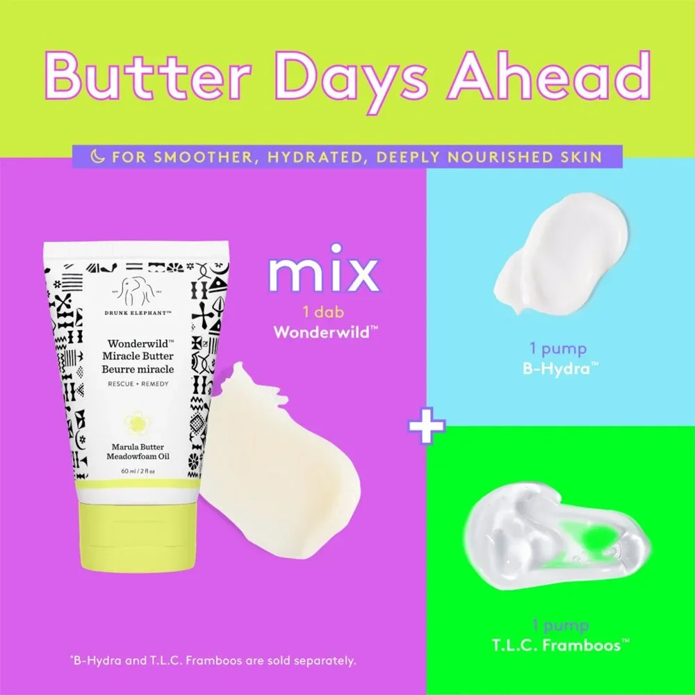 NEW & 1/2 PRICE ✅ Drunk Elephant WONDERWILD Miracle Butter 2 oz / 60mL✨ NEW